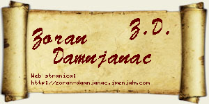 Zoran Damnjanac vizit kartica